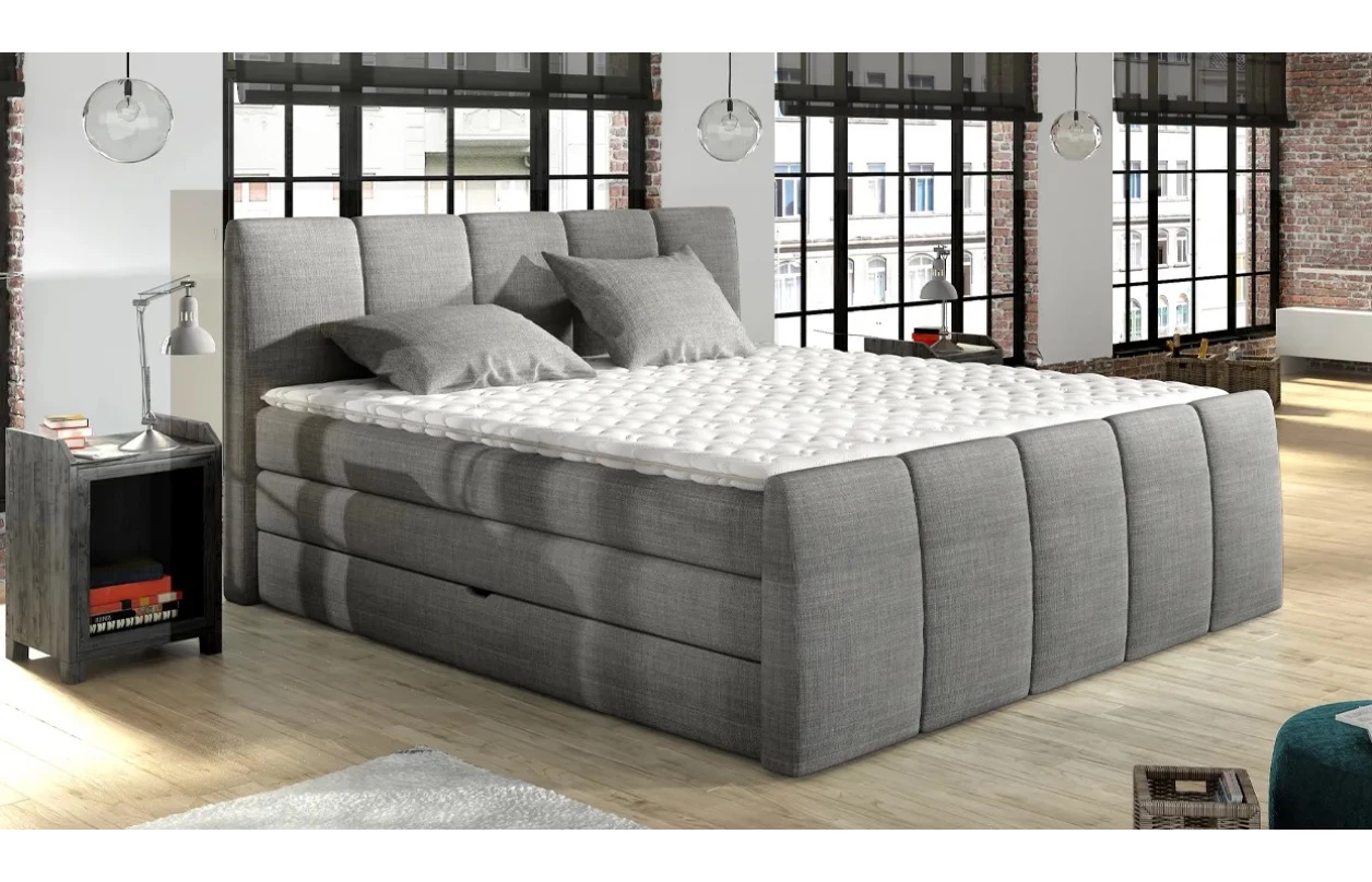 Postel boxspring Fresco 180x200 cm, modrá látka 1