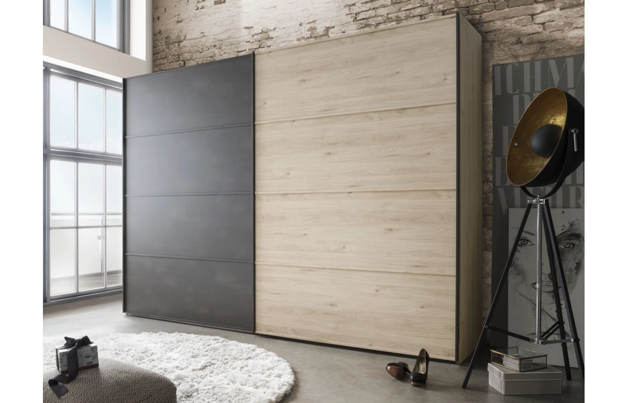 Šatní skříň Brüssel, 250 cm, kamenný dub/šedá 11