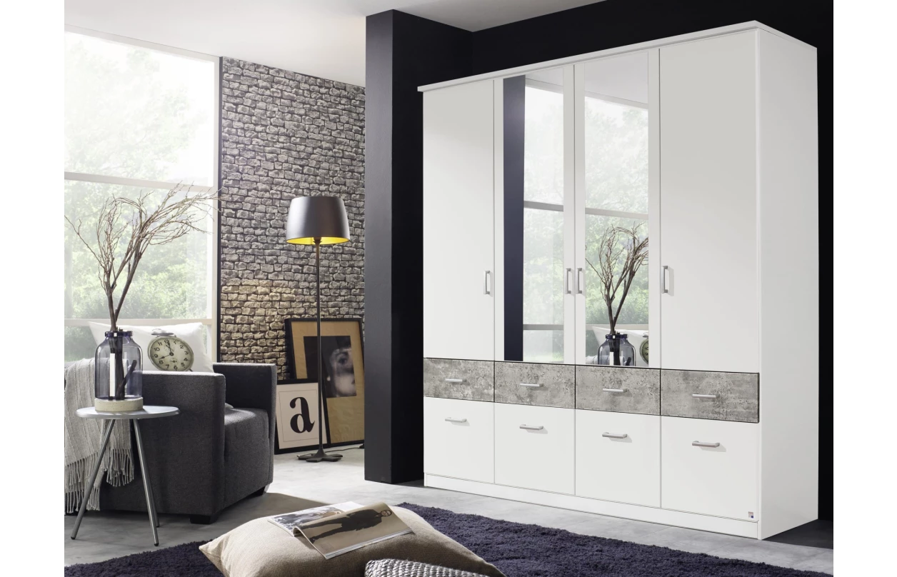 Šatní skříň Bremen, 91 cm, dub sonoma/bílá 5