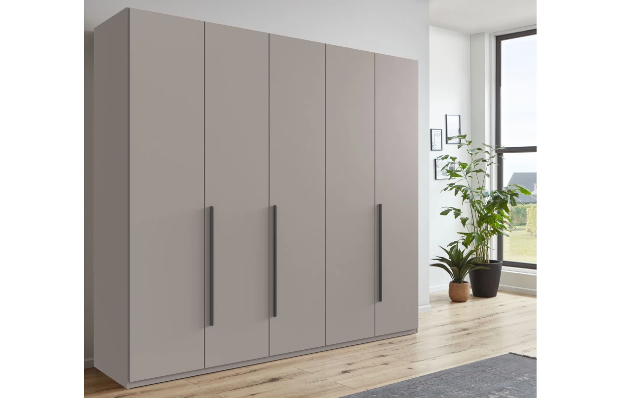 Šatní skříň se zrcadly London, 270 cm, šedá sahara/dub artisan 8