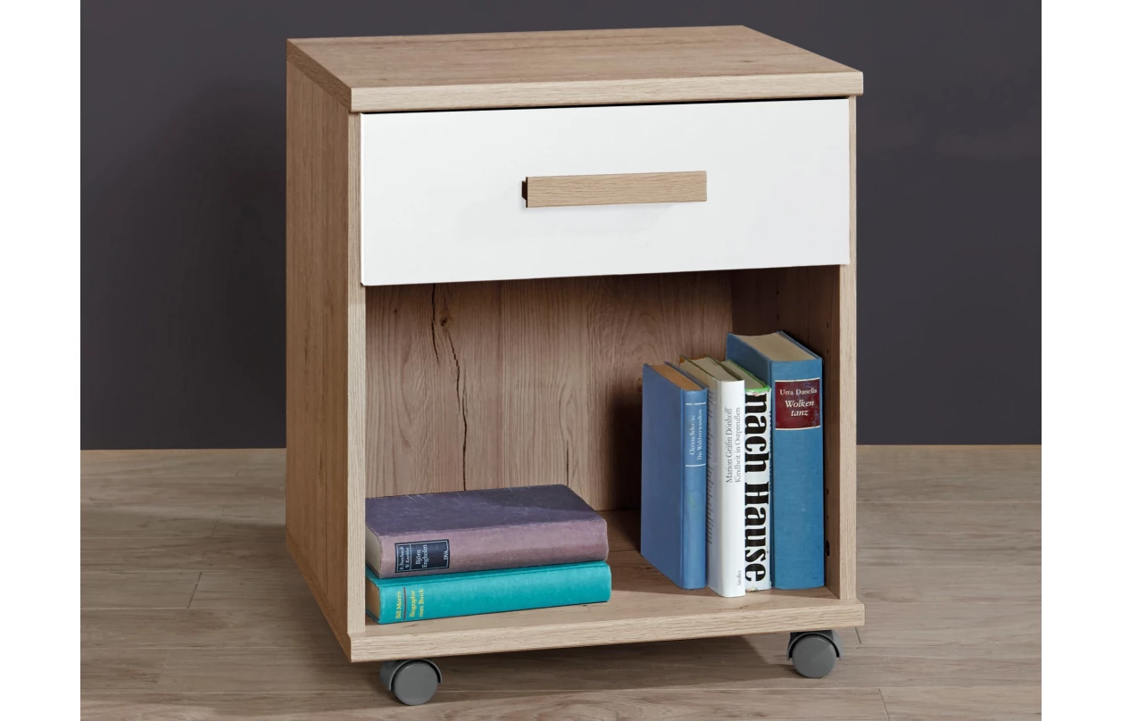Komoda s výklopným zrcadlem Cariba, dub san remo/bílá 3