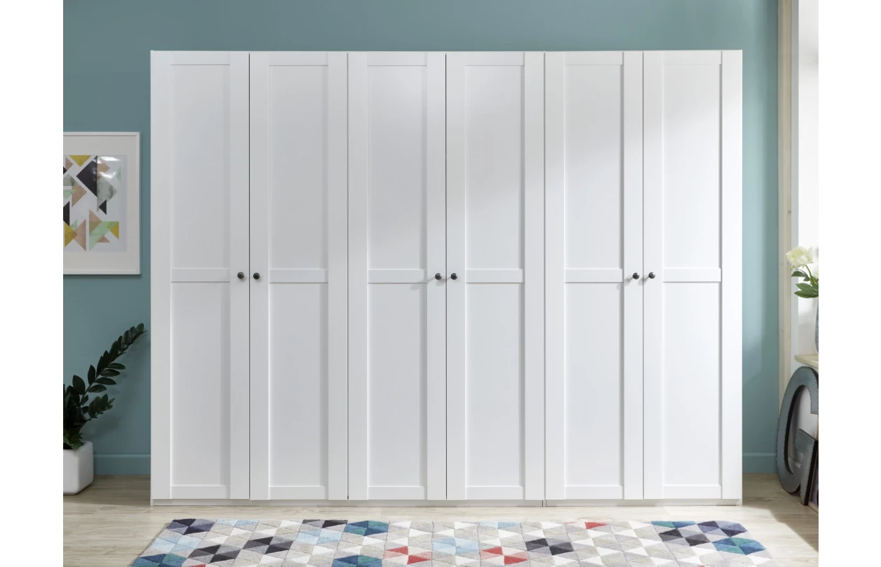 Šatní skříň New York D, 225 cm, bílá/bílý lesk 12