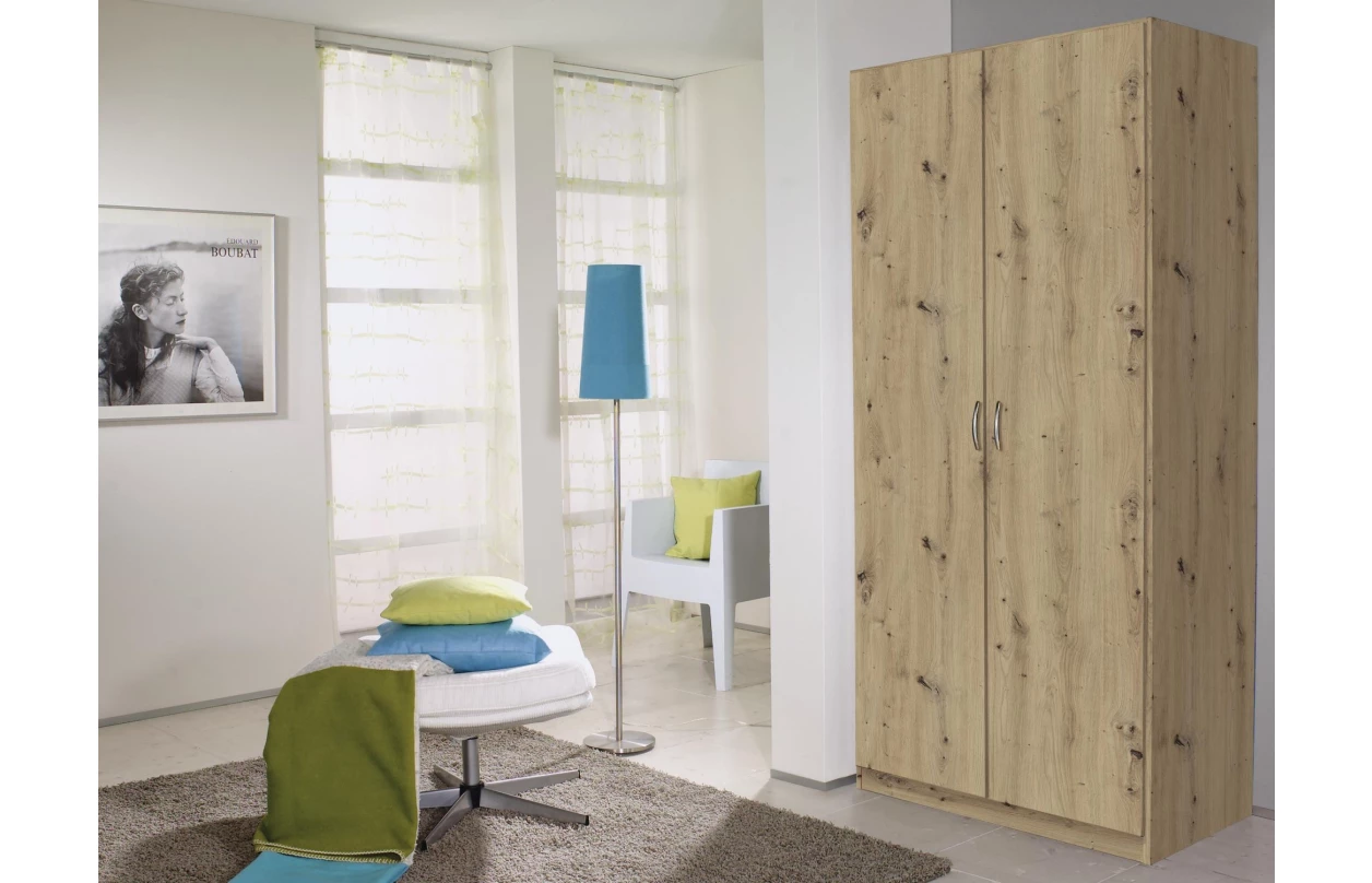 Šatní skříň Case, 136 cm, bílá 10