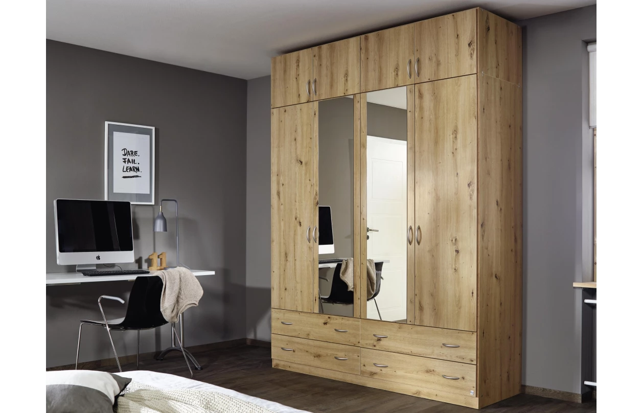Šatní skříň Case, 136 cm, bílá 13