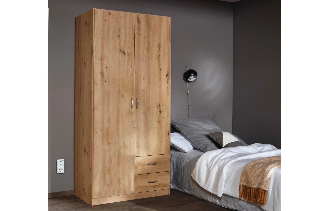 Šatní skříň Case, 136 cm, bílá 27