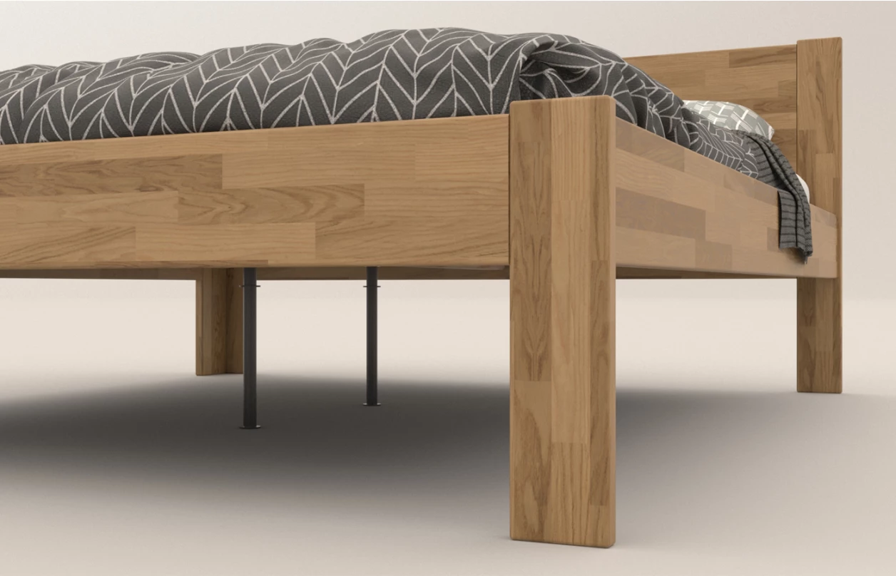 Rohová postel se zástěnou vlevo Fava L 180x200 cm, bělený buk 2