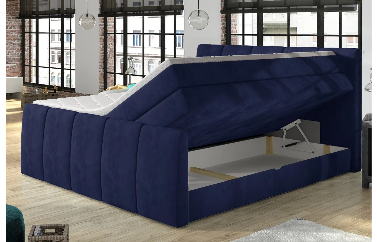 Postel boxspring Fresco 180x200 cm, světle šedá látka 10