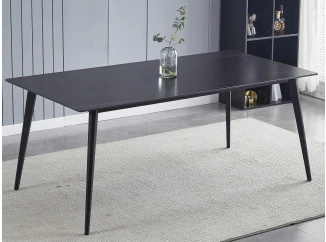 Jídelní stůl Danny 160x90 cm, imitace černého mramoru
