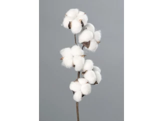 Umělá květina Bavlník 49 cm, bílá