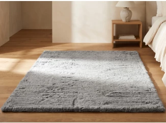 Koberec Bobs 110x170 cm, šedá imitace králičí kožešiny