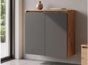 Nástěnná skříňka Asko Living, 75 cm, dub artisan/antracit