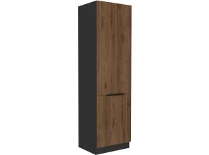Kuchyňská skříň pro vestavnou lednici Monza, 60 cm, ořech/černá