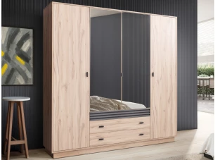 Šatní skříň s otočnými dveřmi Ancona, 200 cm, dub estana/antracit