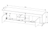TV stolek s osvětlením Oakland 140 cm, bílý