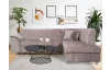 Rohová sedací souprava Bernett, růžová látka, pravý roh