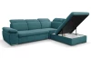 Rohová sedačka Aldon, petrolejová strukturovaná látka, pravý roh