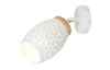 Nástěnná lampa Bidar, bílý kov/dřevo