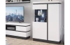 Vitrínová skříňka Campania 104 cm, bílá/antracit