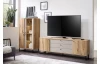 Široká TV skříňka Cube, dub evoke/pískově šedá