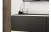 Závěsná TV skříňka Orfeo, 135 cm, černá/zlatá