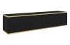 Závěsná TV skříňka Orfeo, 135 cm, černá/zlatá
