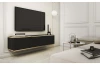 Závěsná TV skříňka Orfeo, 135 cm, černá struktura/zlatá