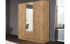 Šatní skříň se zrcadlem Case, 136 cm, dub artisan