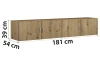 Skříňový nástavec Case, 181 cm, dub artisan