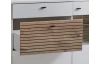 Komoda s prosklením Rovigo 160 cm, dub nox/bílá