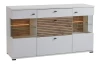Komoda s prosklením Rovigo 160 cm, dub nox/bílá