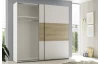 Šatní skříň Kiara 215 cm, bílá/dub baysen