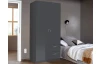 Šatní skříň Case, 91 cm, tmavě šedá