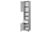 Vysoká koupelnová skříňka Pool, šedý beton/bílý lesk