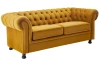 Pohovka Chesterfield, hořčicově žlutá látka
