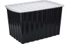 Úložný box s víkem 30x16 cm, černý, recyklovaný plast