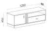 TV skříňka Ancona, 125 cm, dub estana/antracit