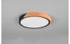 Stropní LED osvětlení Jano 31 cm, dřevo/černý kov, kulaté