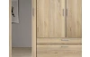 Šatní skříň se zrcadlem Vesala, 135 cm, dub mauvella
