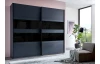 Šatní skříň Easy Plus, šířka 270 cm/extra výška 236 cm, grafit/sklo