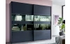 Šatní skříň Easy Plus, šířka 225 cm/výška 208 cm, grafit/sklo