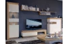 TV skříňka Lyon, dub riviera/bílá lesk, s osvětlením