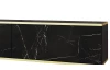 Závěsná TV skříňka Orfeo, 135 cm, imitace mramoru/zlatá