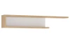Nástěnná police s přihrádkou Lyon 140 cm, dub riviera/bílá lesk