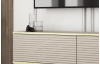 Závěsná TV skříňka Orfeo, 135 cm, béžová struktura/zlatá