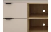 TV skříňka se zásuvkami Avola, 140 cm, béžová kašmír/dub cremona