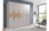 Šatní skříň se zásuvkami Digit, 225 cm, béžová kašmír/dub artisan