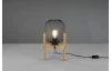 Stolní lampa Calimero, dřevo, drátěné stínidlo