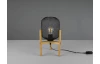 Stolní lampa Calimero, dřevo, drátěné stínidlo